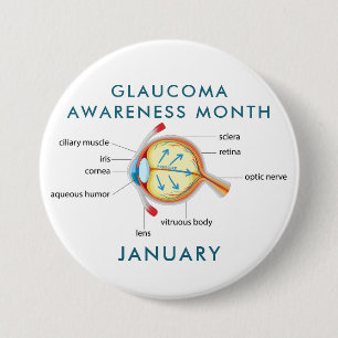Badge Rond 7,6 Cm Mois de sensibilisation au glaucome