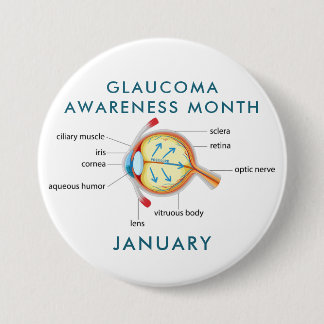 Badge Rond 7,6 Cm Mois de sensibilisation au glaucome