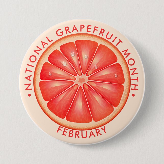 Badge Rond 7,6 Cm Mois national du pamplemousse (Devant)