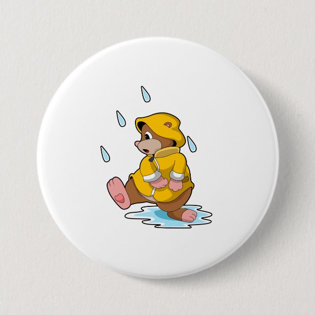 Badge Rond 7,6 Cm Mole à la pluie avec Raindrops (Devant)