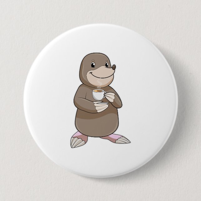 Badge Rond 7,6 Cm Mole avec Coffee Cup (Devant)