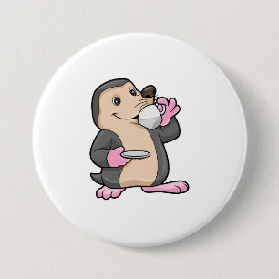 Badge Rond 7,6 Cm Mole avec coupe de café et soucoupe