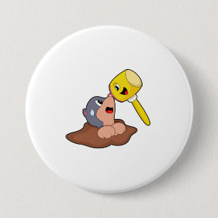 Badge Rond 7,6 Cm Mole Hammer