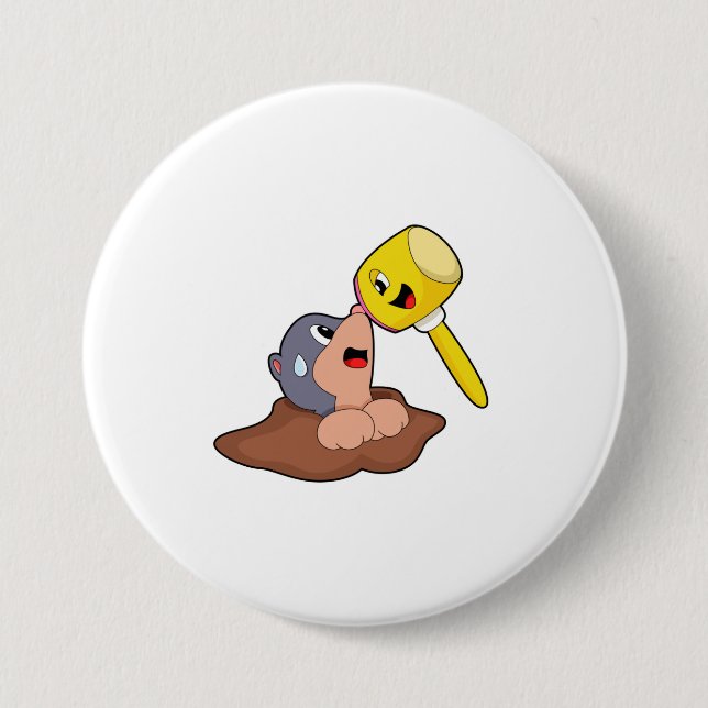 Badge Rond 7,6 Cm Mole Hammer (Devant)