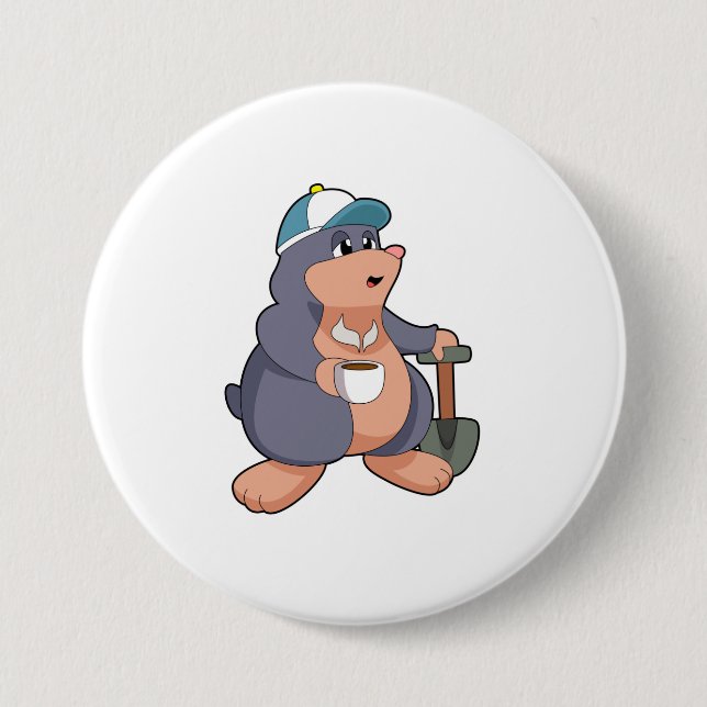 Badge Rond 7,6 Cm Mole Shovel (Devant)