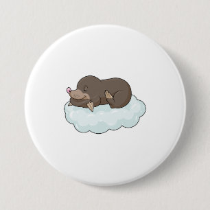 Badge Rond 7,6 Cm Mole sur nuages