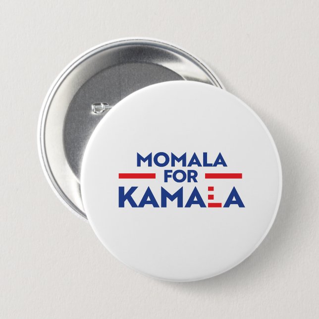 BADGE ROND 7,6 CM MOMALA POUR KAMALA (Devant & derrière)