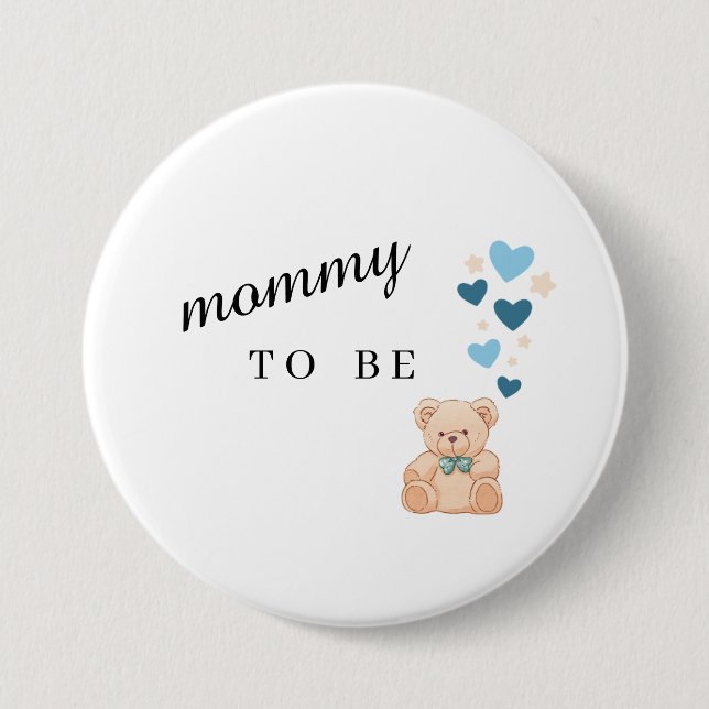Badge Rond 7,6 Cm Mommy To Be Baby Shower Button (Devant)