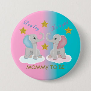 Badge Rond 7,6 Cm Mommy to be Genre Reveillez Baby shower Elephant T