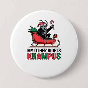Badge Rond 7,6 Cm Mon Autre Véhicule Est Krampus Krampus Conduisant