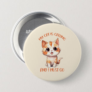 Badge Rond 7,6 Cm Mon Chat Appelle Un Chat Orange Cute