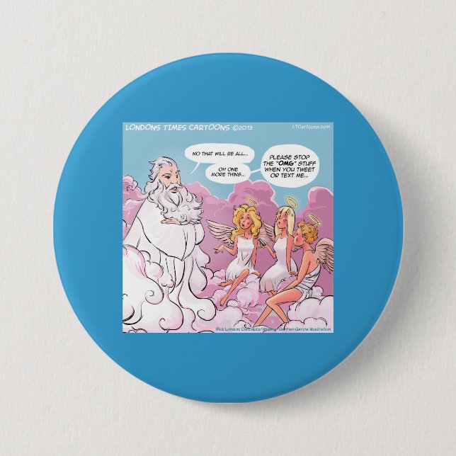 Badge Rond 7,6 Cm Mon dieu (OMG) Textes d'anges Drôles (Devant)