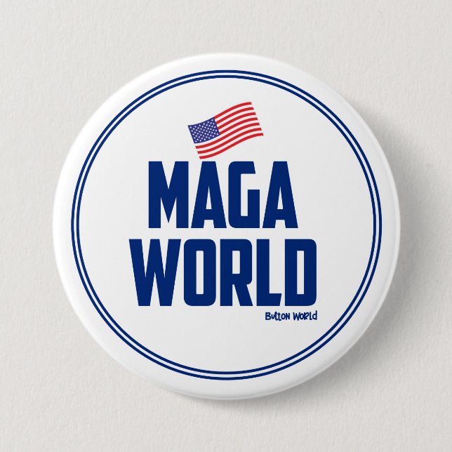Badge Rond 7,6 Cm Monde MAGA (Devant)