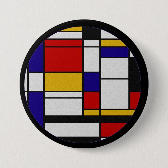 Badge Rond 7,6 Cm Mondrian de Stijl (Devant)