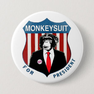 Badge Rond 7,6 Cm Monkeysuit pour le président