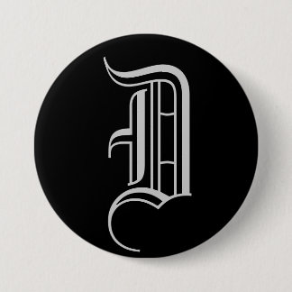 BADGE ROND 7,6 CM MONOGRAMME "D "
