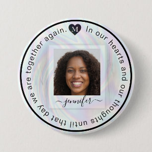 Badge Rond 7,6 Cm Monogramme de coeur de photo commémorative person