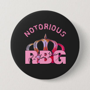Badge Rond 7,6 Cm Monogramme de signature RBG célèbre