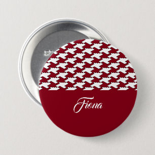 Badge Rond 7,6 Cm Monogramme motif de base rouge et blanc