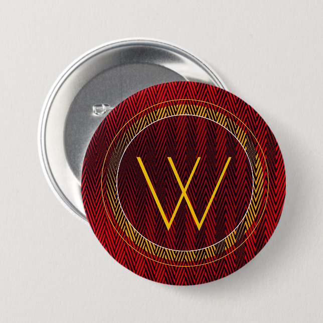 Badge Rond 7,6 Cm Monogrammed (Devant & derrière)