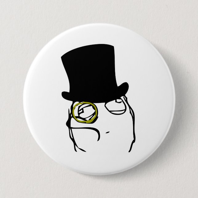 Badge Rond 7,6 Cm Monsieur avec un monocle (Devant)