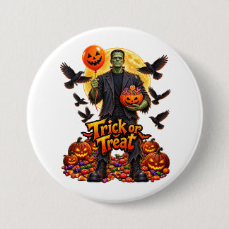 Badge Rond 7,6 Cm monstre de Frankenstein Halloween