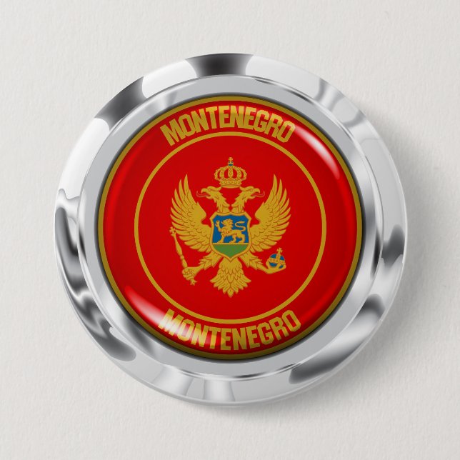 Badge Rond 7,6 Cm Montenegro Round Emblem (Devant)
