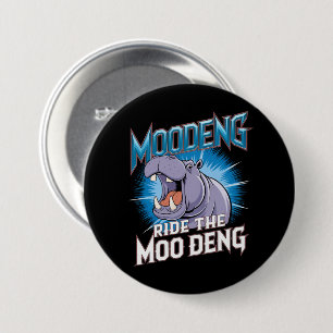 Badge Rond 7,6 Cm MOO DENG Hippo Ride Le MOO DENG
