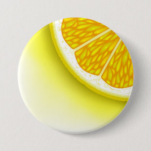 Badge Rond 7,6 Cm Morceaux de citron