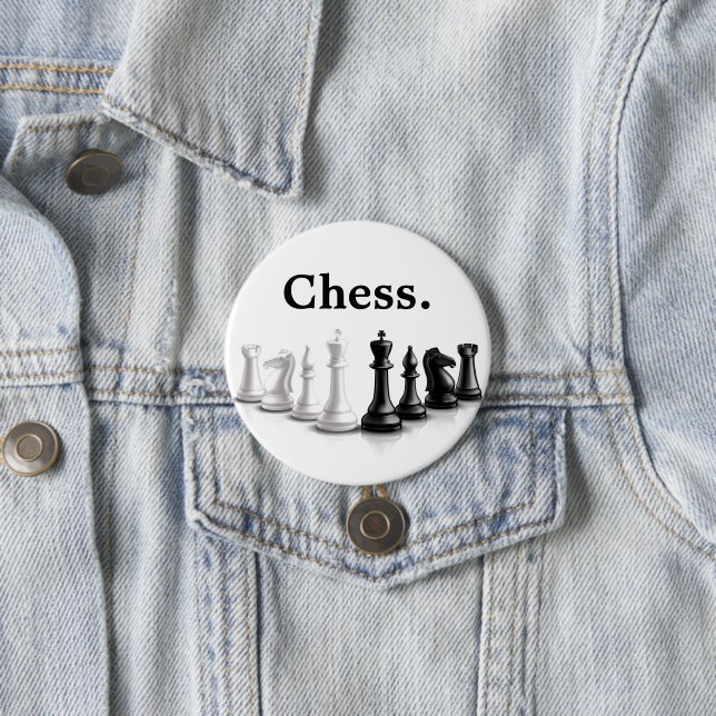 Badge Rond 7,6 Cm Morceaux d'échecs mignons (En situation)