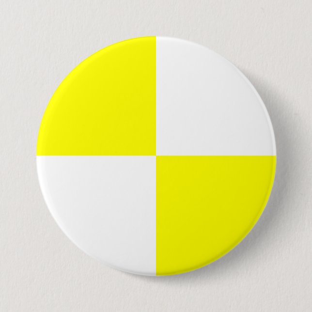 Badge Rond 7,6 Cm Motif À damiers jaune (Devant)