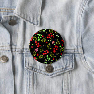 Badge Rond 7,6 Cm Motif Baies