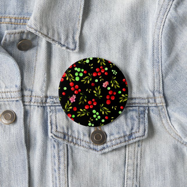 Badge Rond 7,6 Cm Motif Berries (En situation)