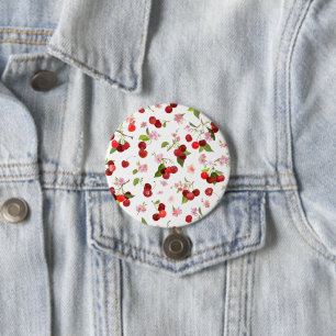 Badge Rond 7,6 Cm Motif cerise 1