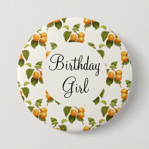 Badge Rond 7,6 Cm Motif d'aquarelle vintage Orange Apricots