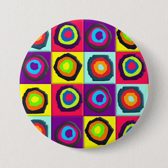 Badge Rond 7,6 Cm motif de cercles (Devant)