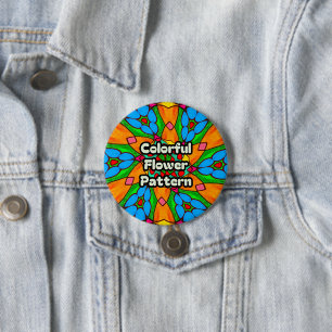Badge Rond 7,6 Cm Motif de fleurs esthétiques