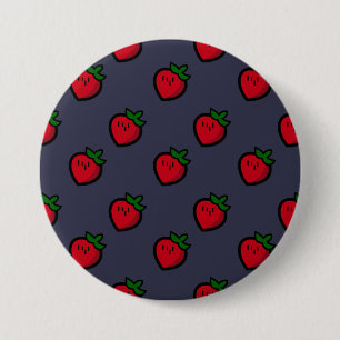 Badge Rond 7,6 Cm Motif de fraise rouge mignonne pour végétariens