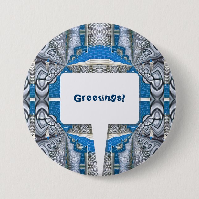 Badge Rond 7,6 Cm Motif et texte fractionné psychédélique (Devant)