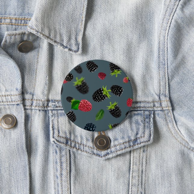 Badge Rond 7,6 Cm Motif framboise 2 (En situation)