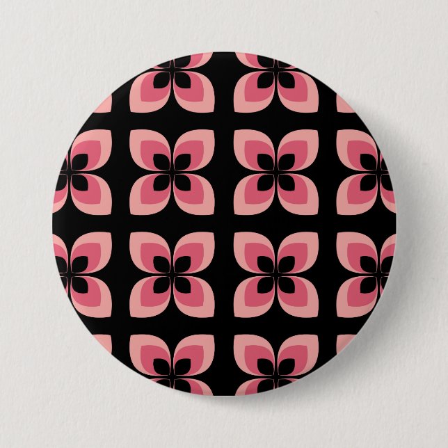 Badge Rond 7,6 Cm Motif rose deux tons lumineux (Devant)