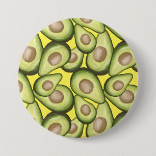 Badge Rond 7,6 Cm Motif Vegan Avocado frais et gourmand