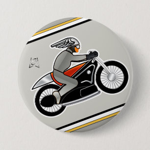 Badge Rond 7,6 Cm Moto d'art déco (3" goupille)