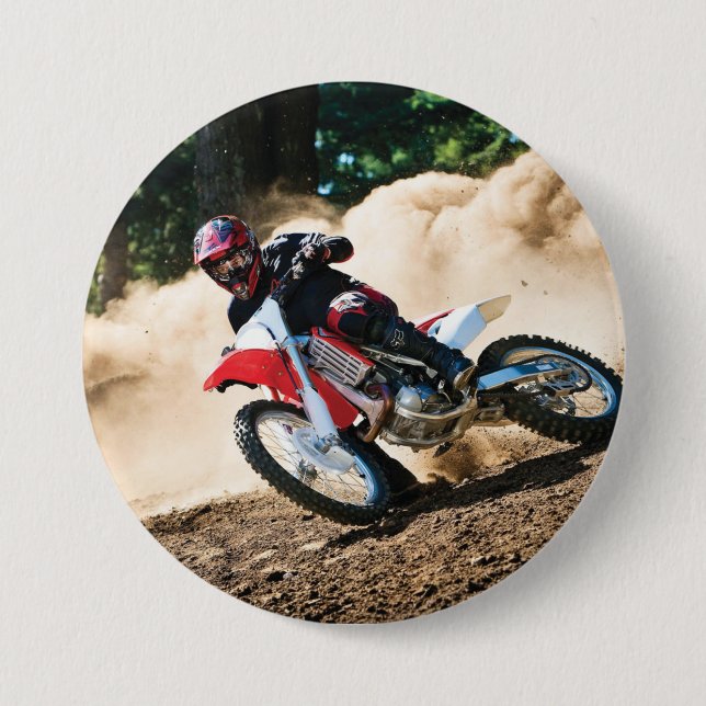Badge Rond 7,6 Cm Motocross (Devant)