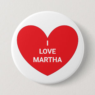 Badge Rond 7,6 Cm Mots du cœur :  Rouge & Blanc