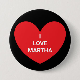 Badge Rond 7,6 Cm Mots du cœur : Rouge & Noir