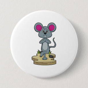Badge Rond 7,6 Cm Mouse at yoga