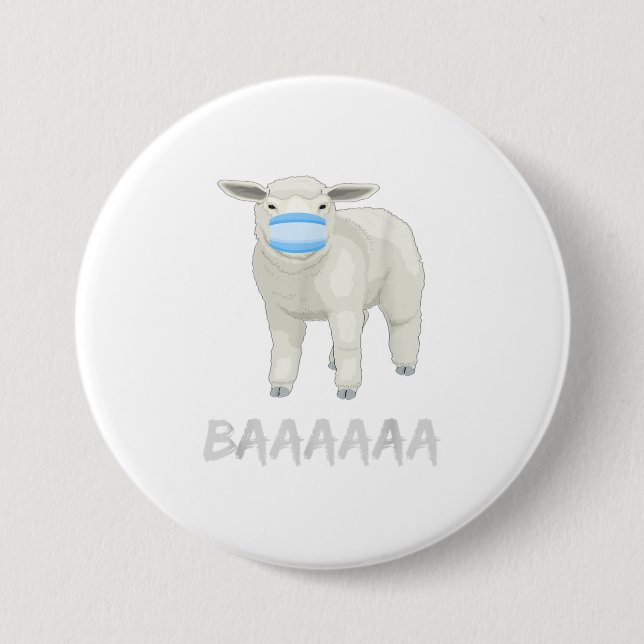 Badge Rond 7,6 Cm Mouton avec masque TShirt (Devant)