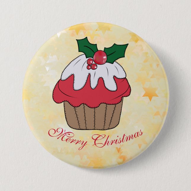 Badge Rond 7,6 Cm Muffin de Noël (Devant)