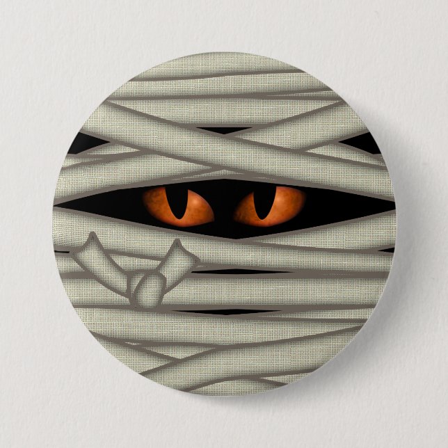 Badge Rond 7,6 Cm Mummy Eyes Orange ID685 (Devant)